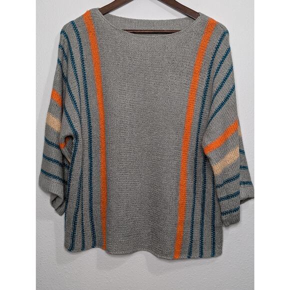 Lightweight Striped Knit Sweater Size M -No Label Size by Measurement - Picture 1 of 5